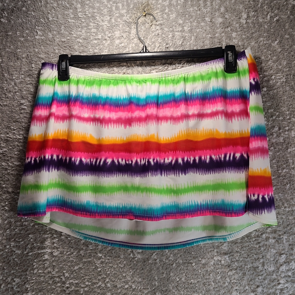 Cocos Swim Womens Size 22 Colorful Pull On Swim Skirtβ Lined Elastic Waist Nylon